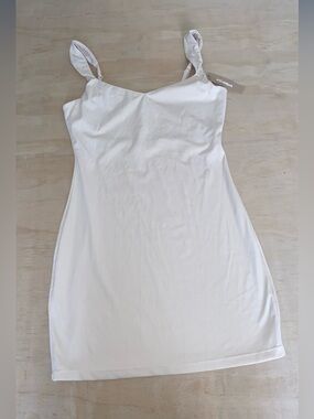 VILANVA  TAN Knotted-Strap Mini Dress